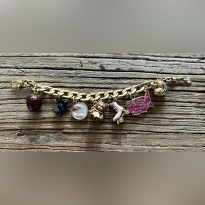 JUICY COUTURE CHARM BRACELET. Strawberry, Terrier, Mirror, Skate, Map, Heart $50